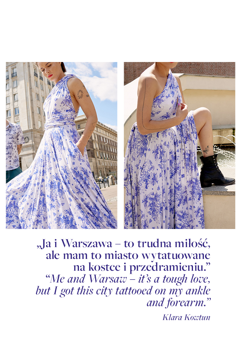 INFINITY DRESS MAXI Warsaw tattoos print