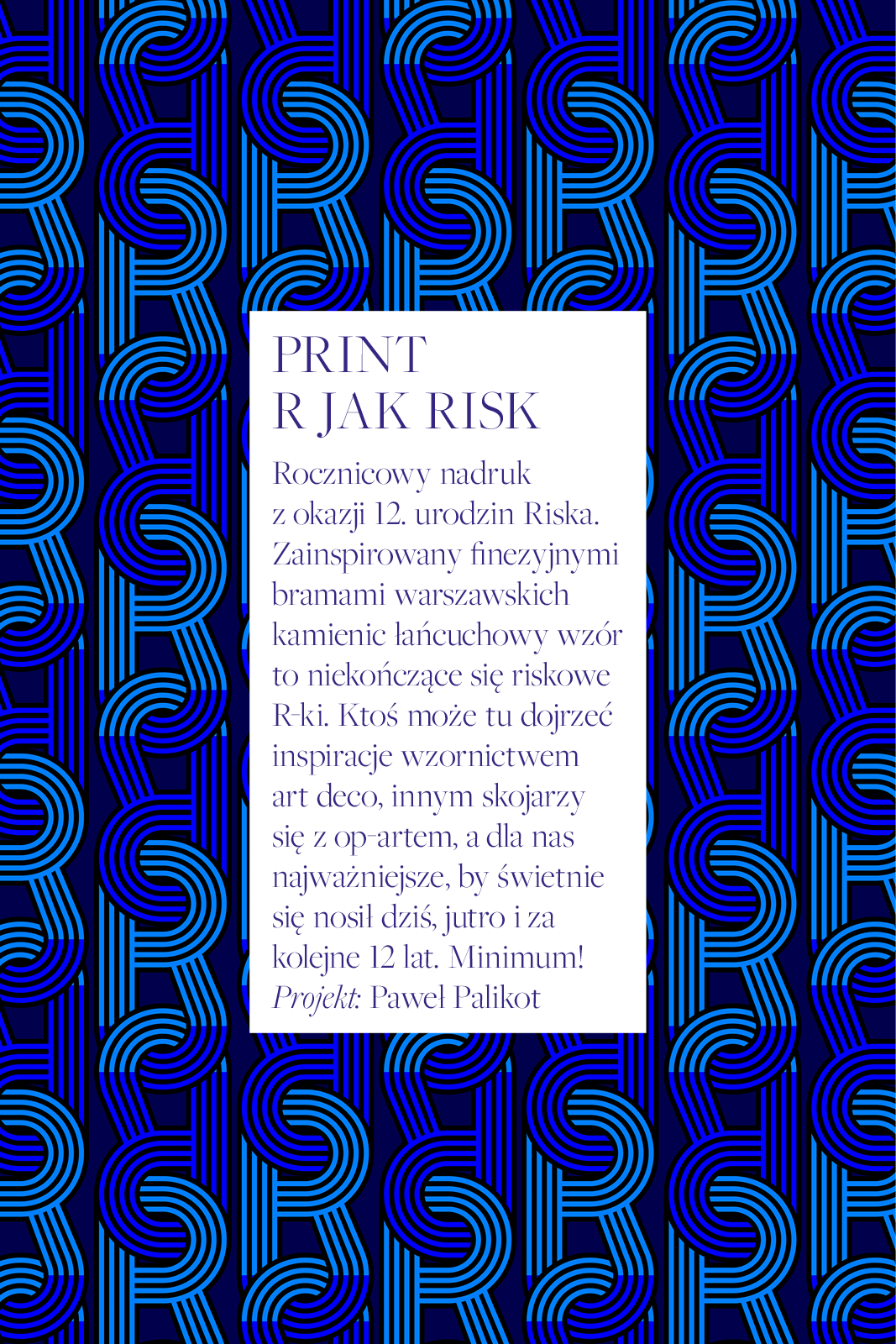 PRIMA BALLERINA R is for RISK blue & navy print