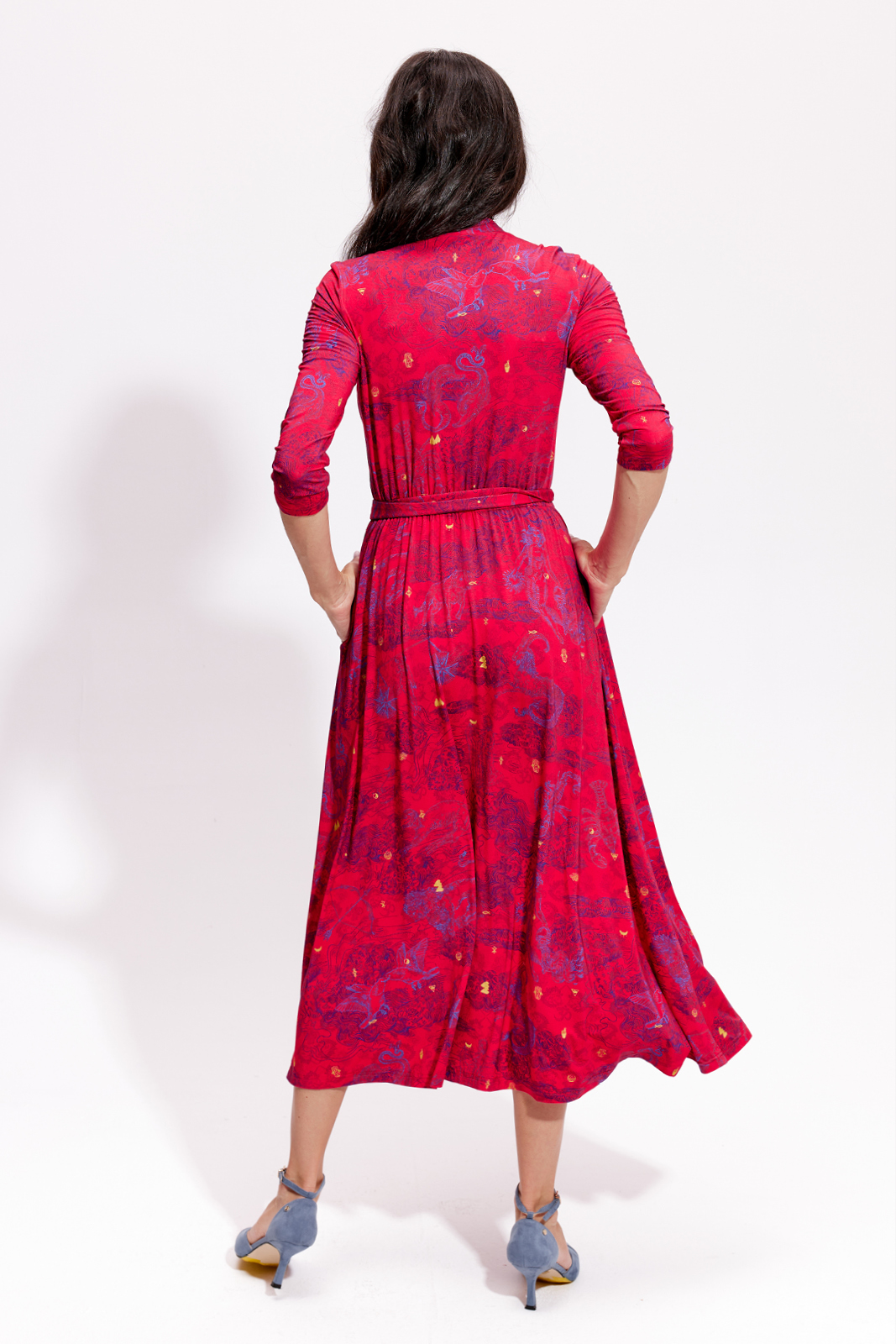 LIBERTY DRESS print wish you luck red