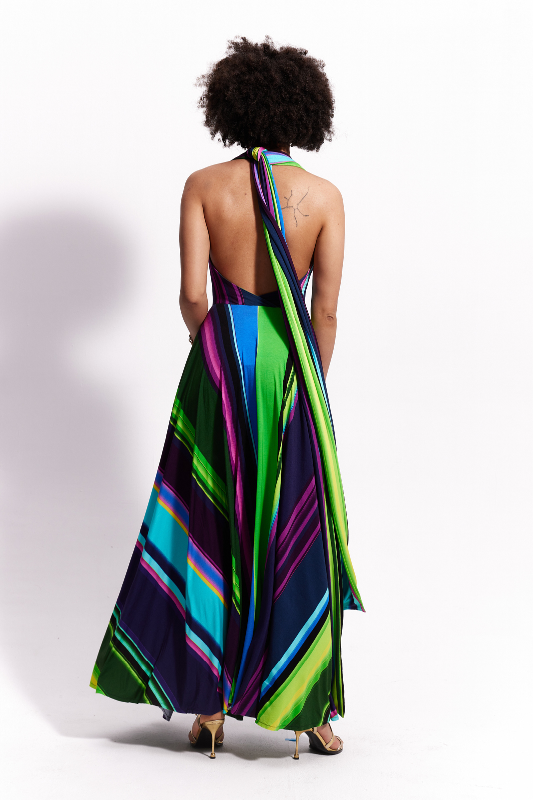 INFINITY DRESS MAXI ethno stripes