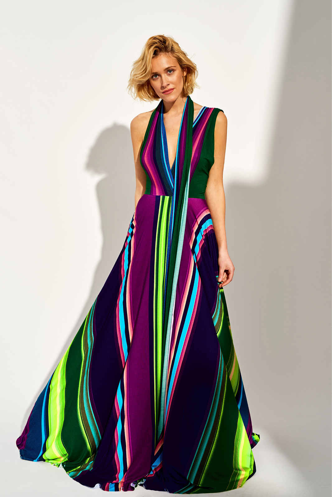 INFINITY DRESS MAXI ethno stripes