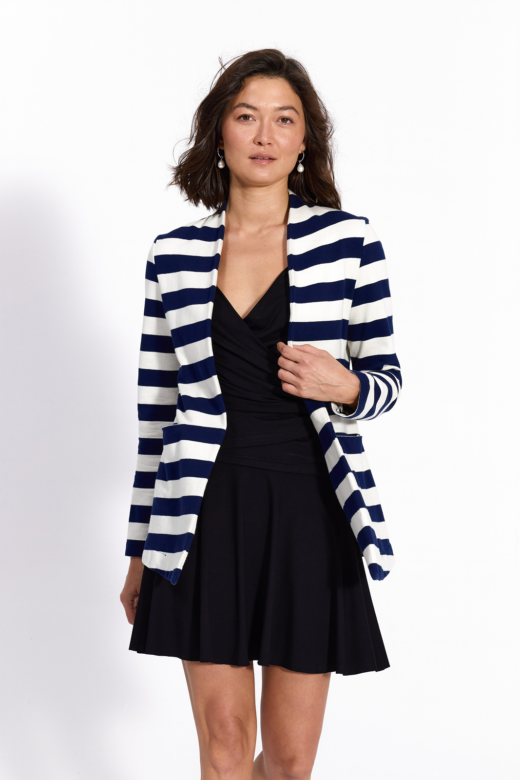 OUT OF OFFICE navy & ivory stripes