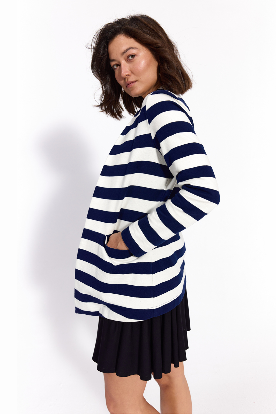 OUT OF OFFICE navy & ivory stripes