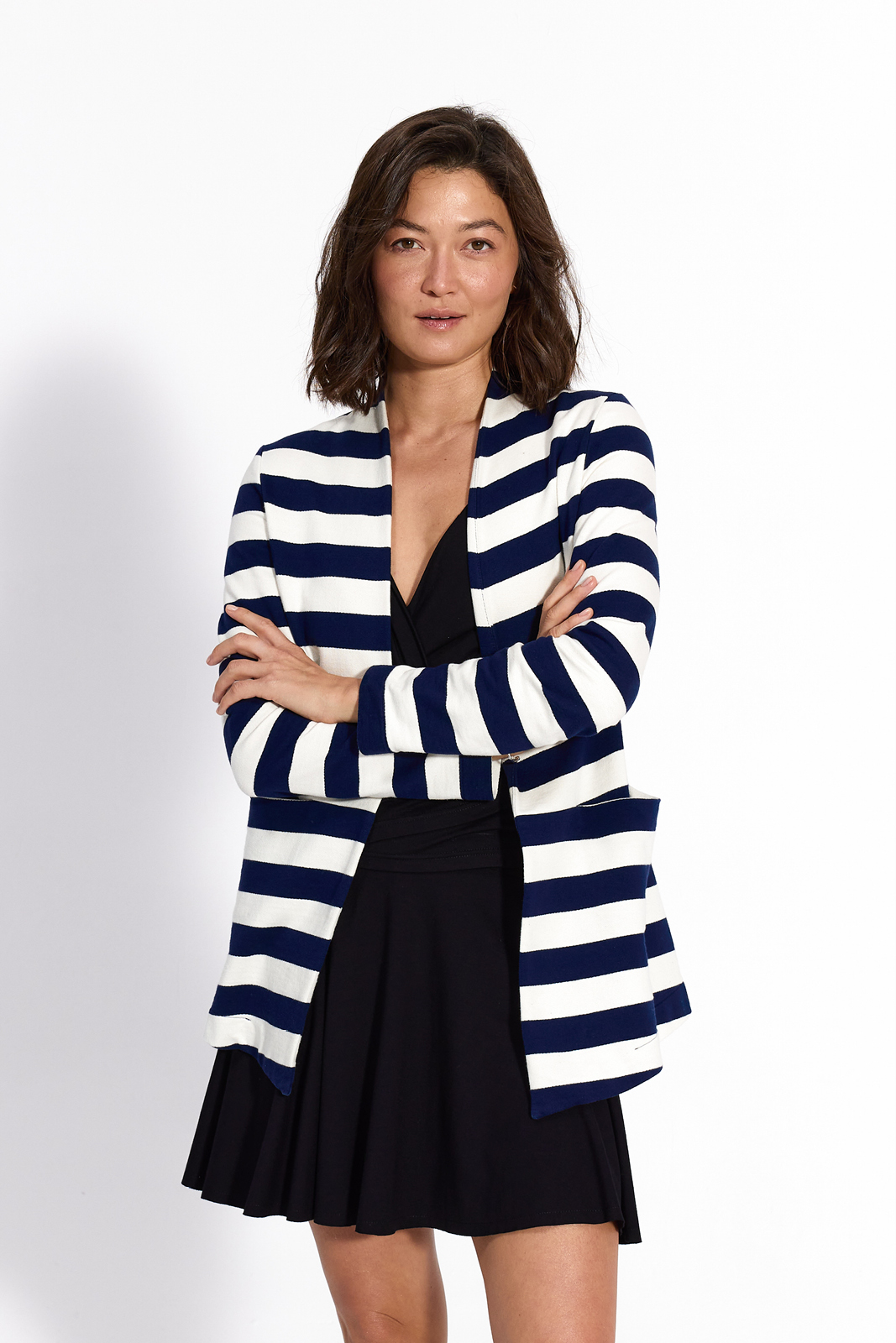 OUT OF OFFICE navy & ivory stripes