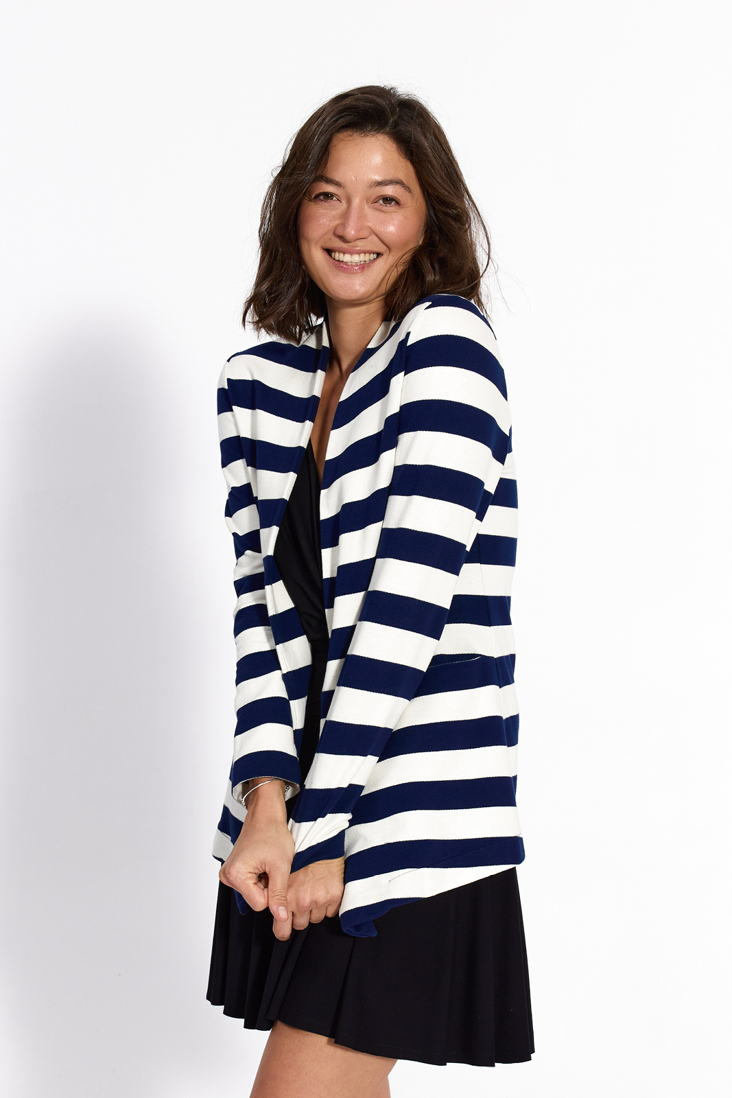 OUT OF OFFICE navy & ivory stripes