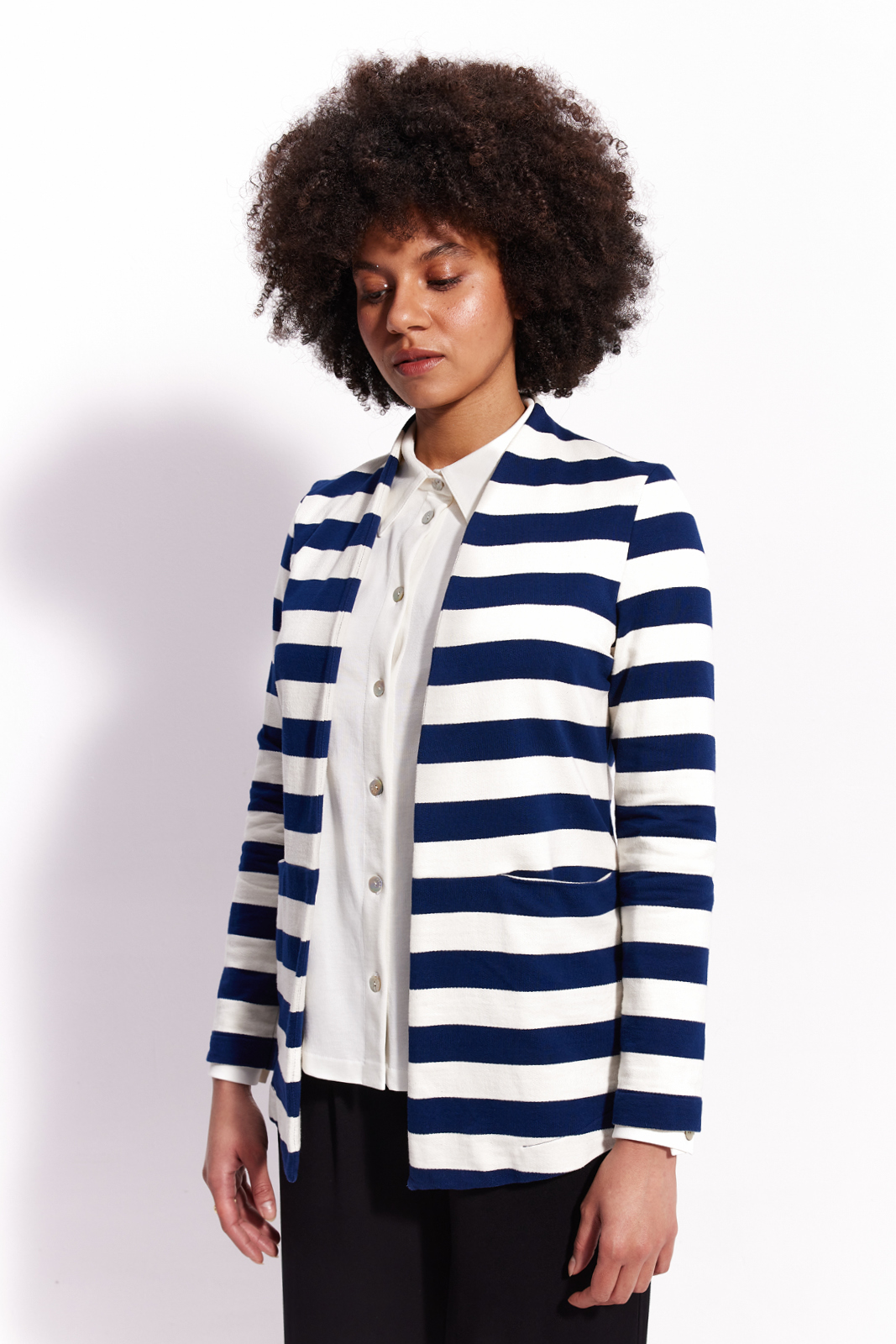 OUT OF OFFICE navy & ivory stripes