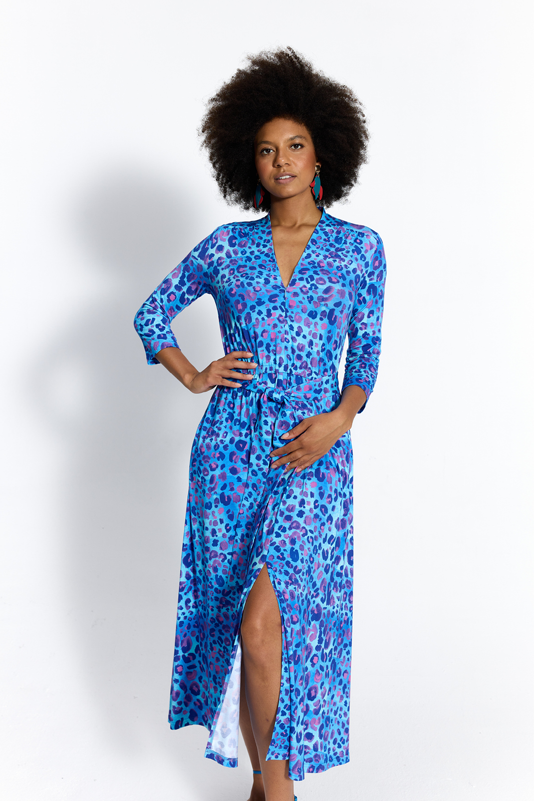 LIBERTY DRESS print niebieska pantera