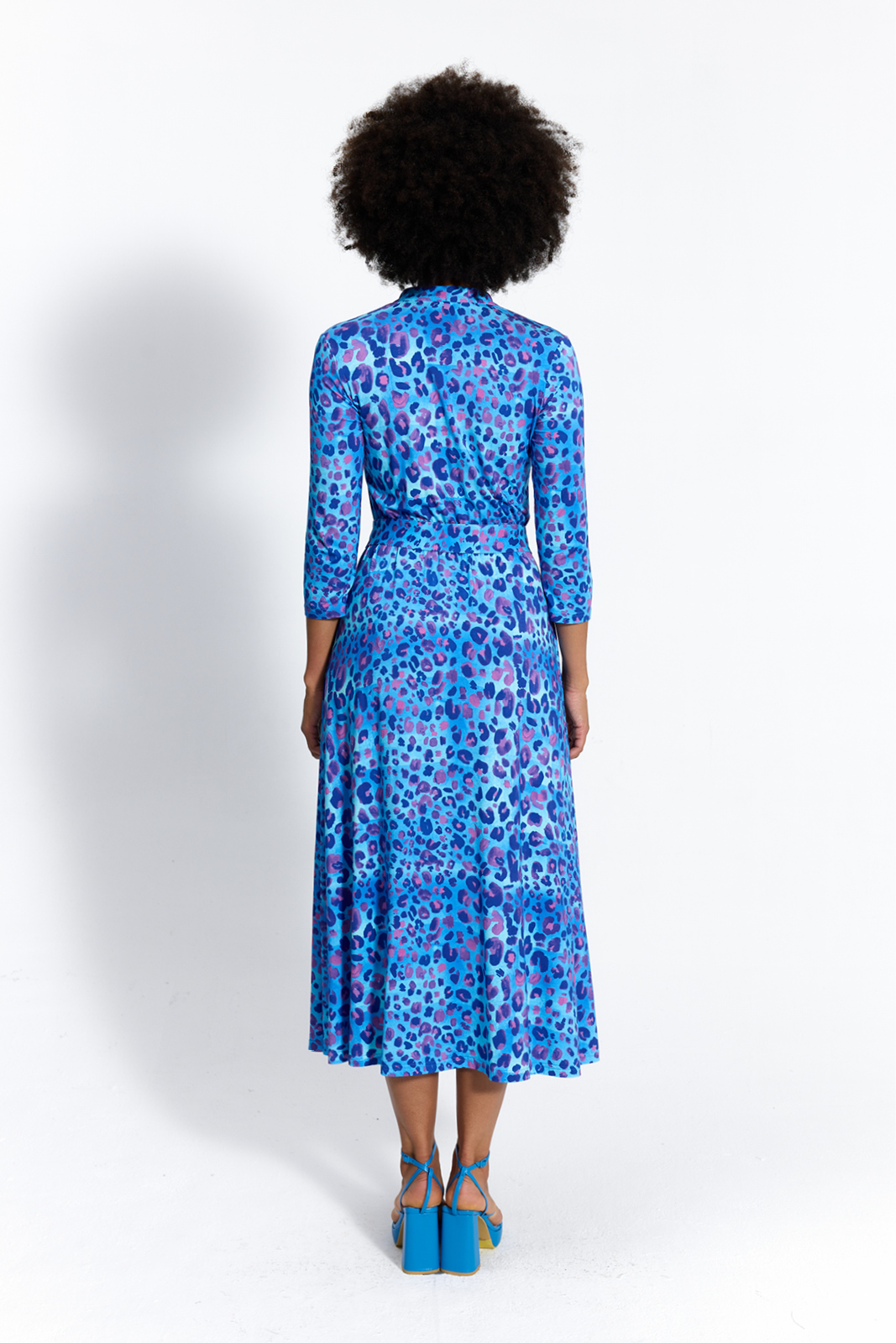 LIBERTY DRESS blue panther print