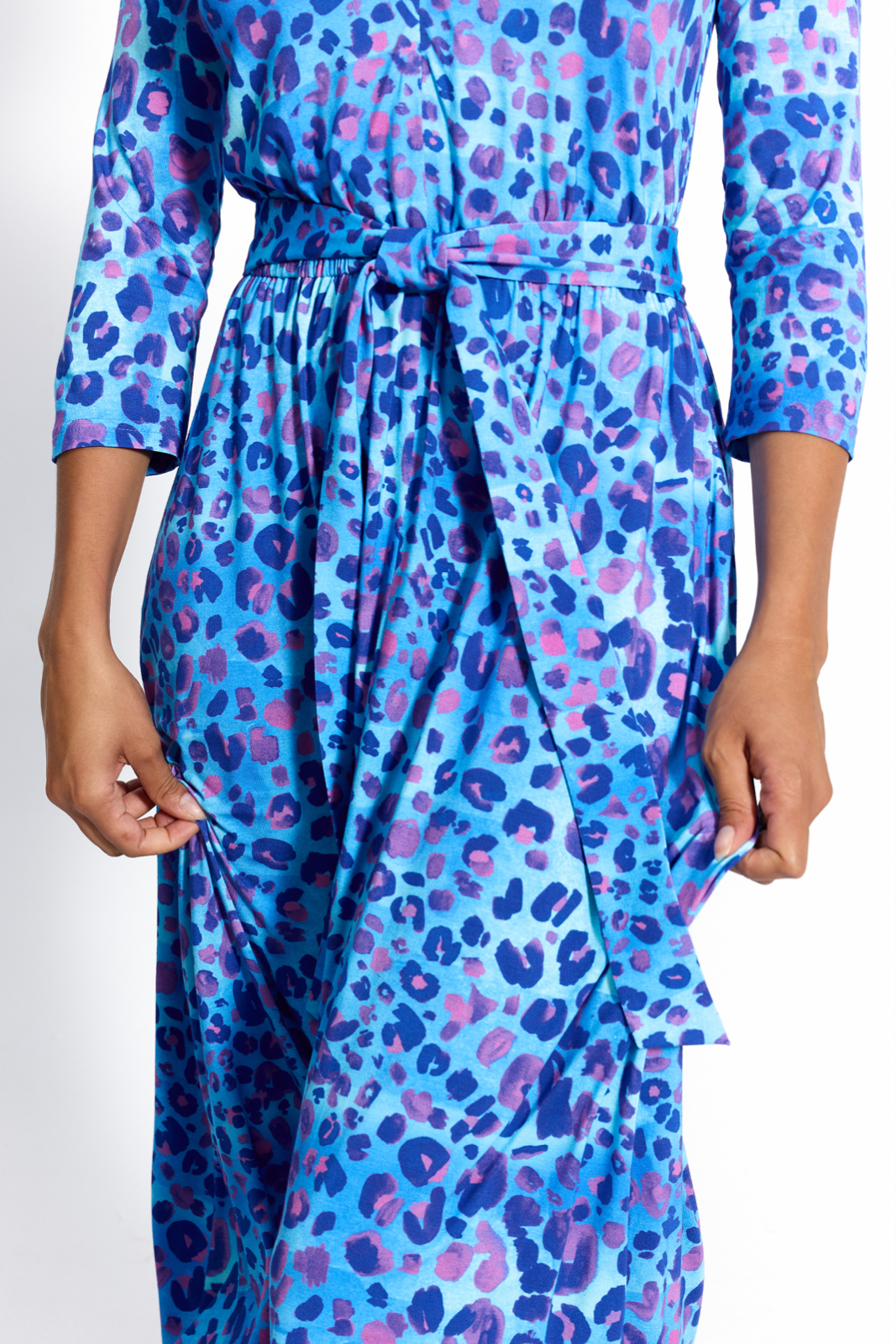 LIBERTY DRESS blue panther print