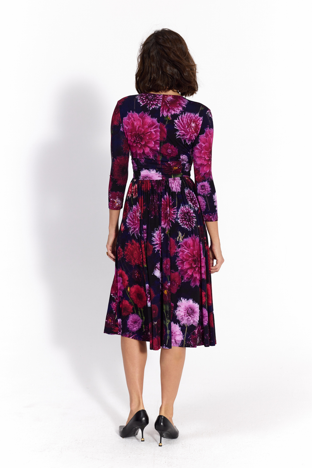 WRAP DRESS dahlias print