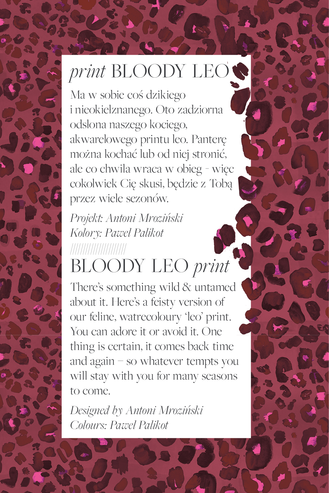 SIRENE bloody leo print