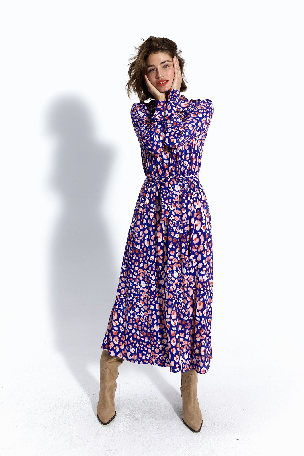 LIBERTY SHIRT DRESS leo flower power print