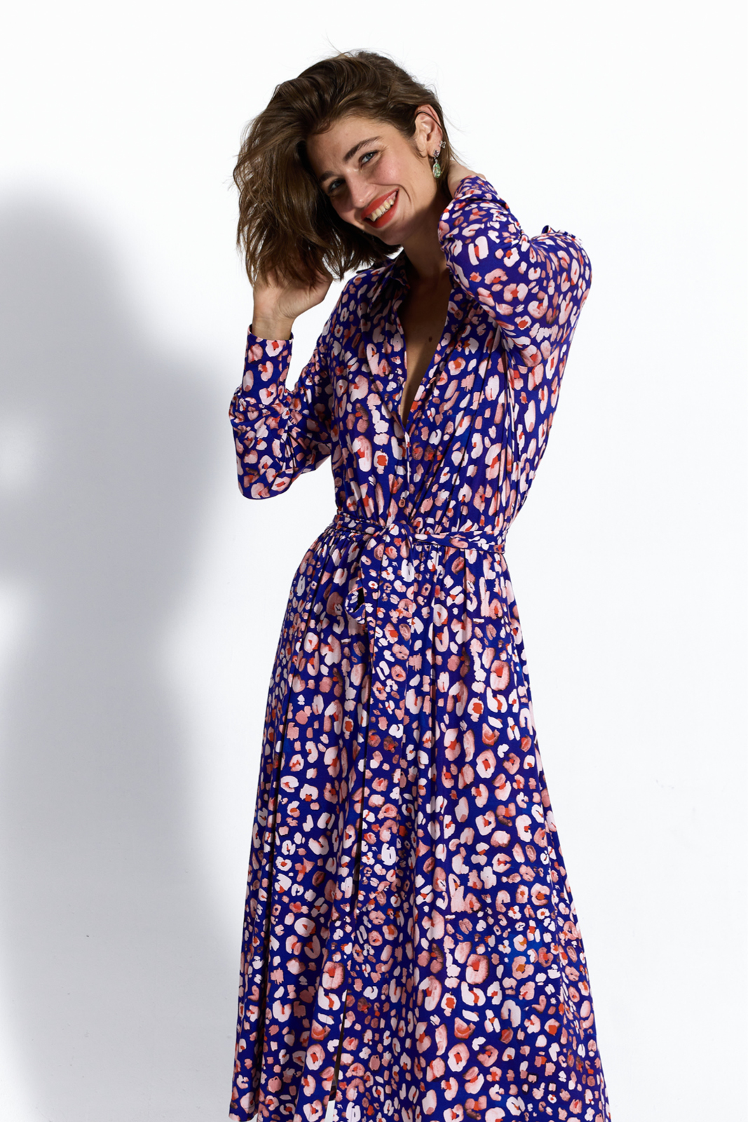 LIBERTY SHIRT DRESS leo flower power print