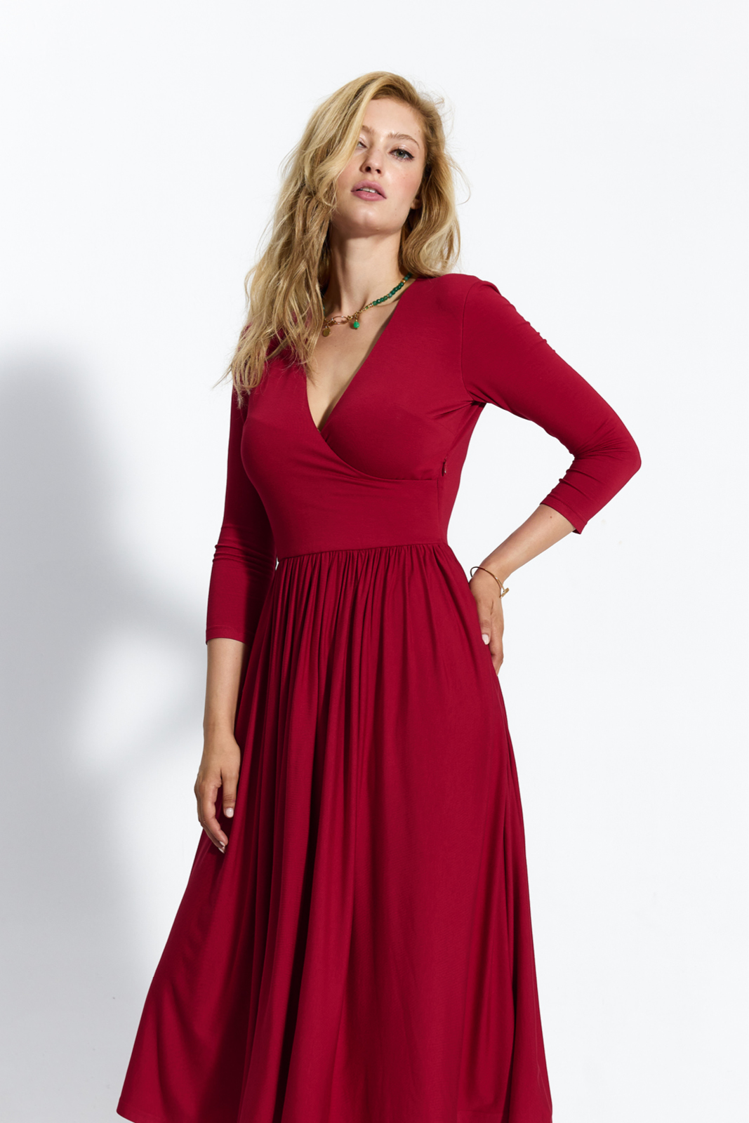 WRAP DRESS royal red