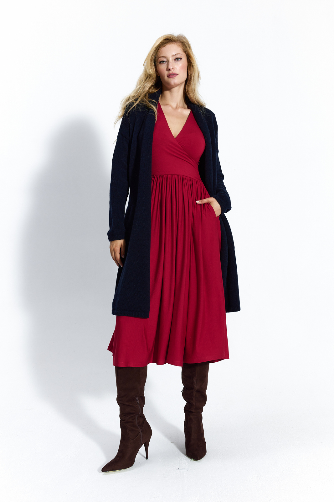 WRAP DRESS royal red