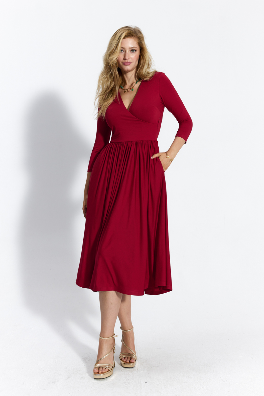 WRAP DRESS royal red