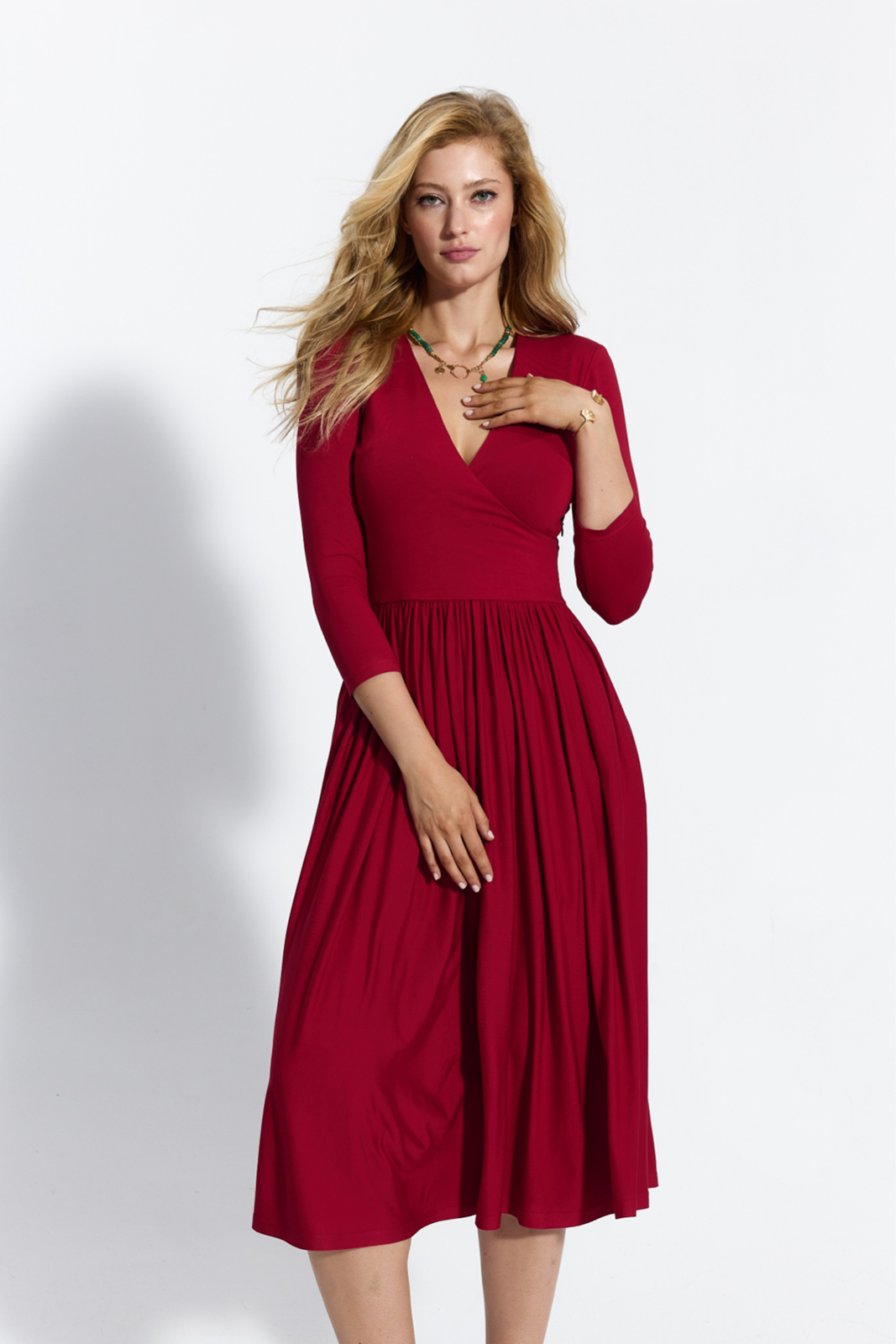 WRAP DRESS royal red