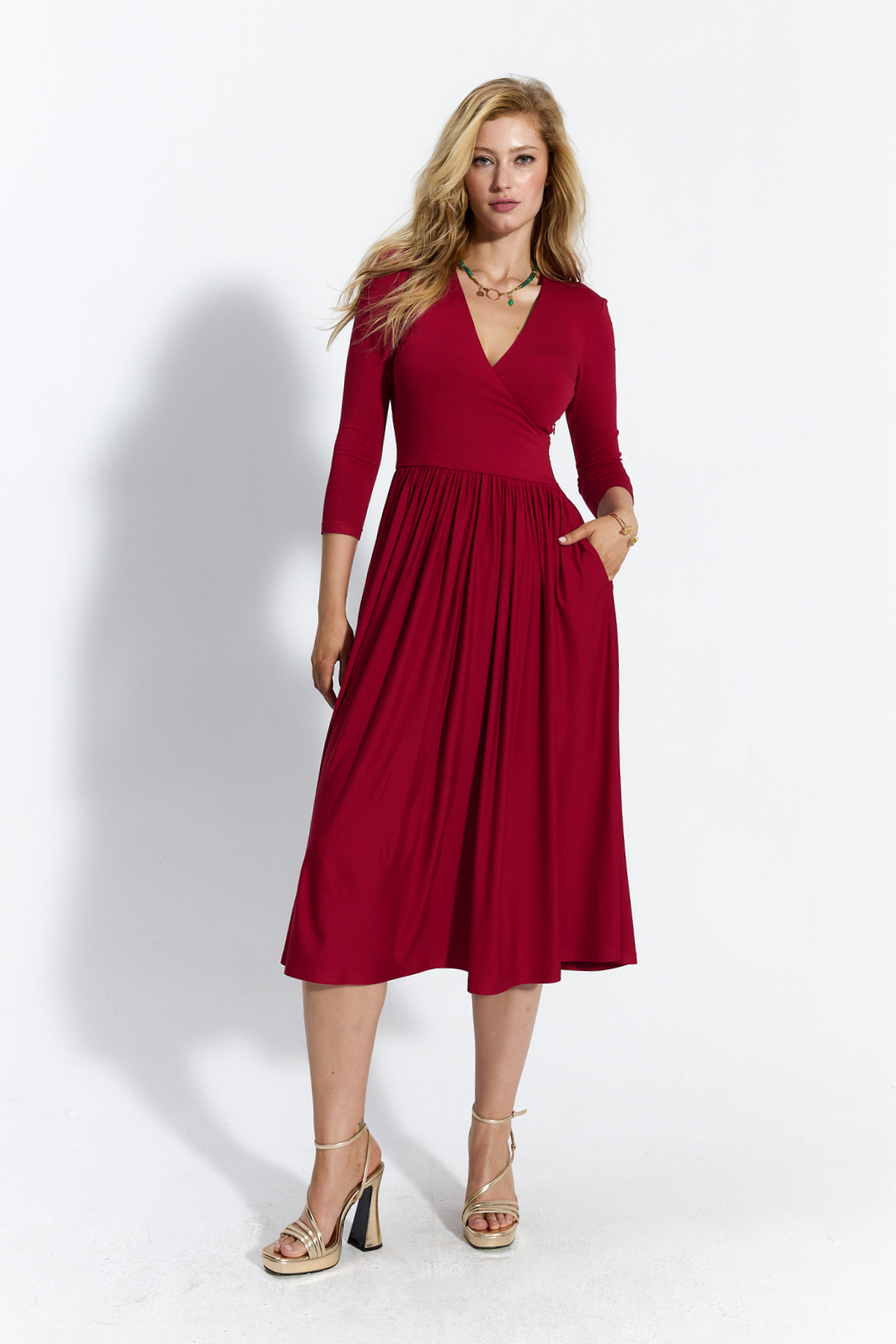 WRAP DRESS royal red