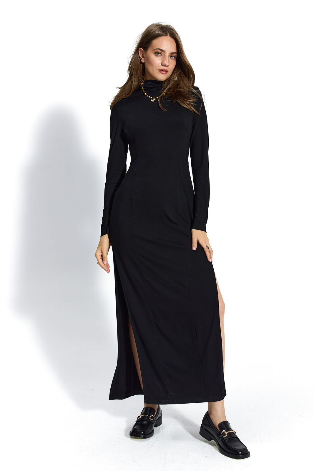 MAXI SLITS DRESS black