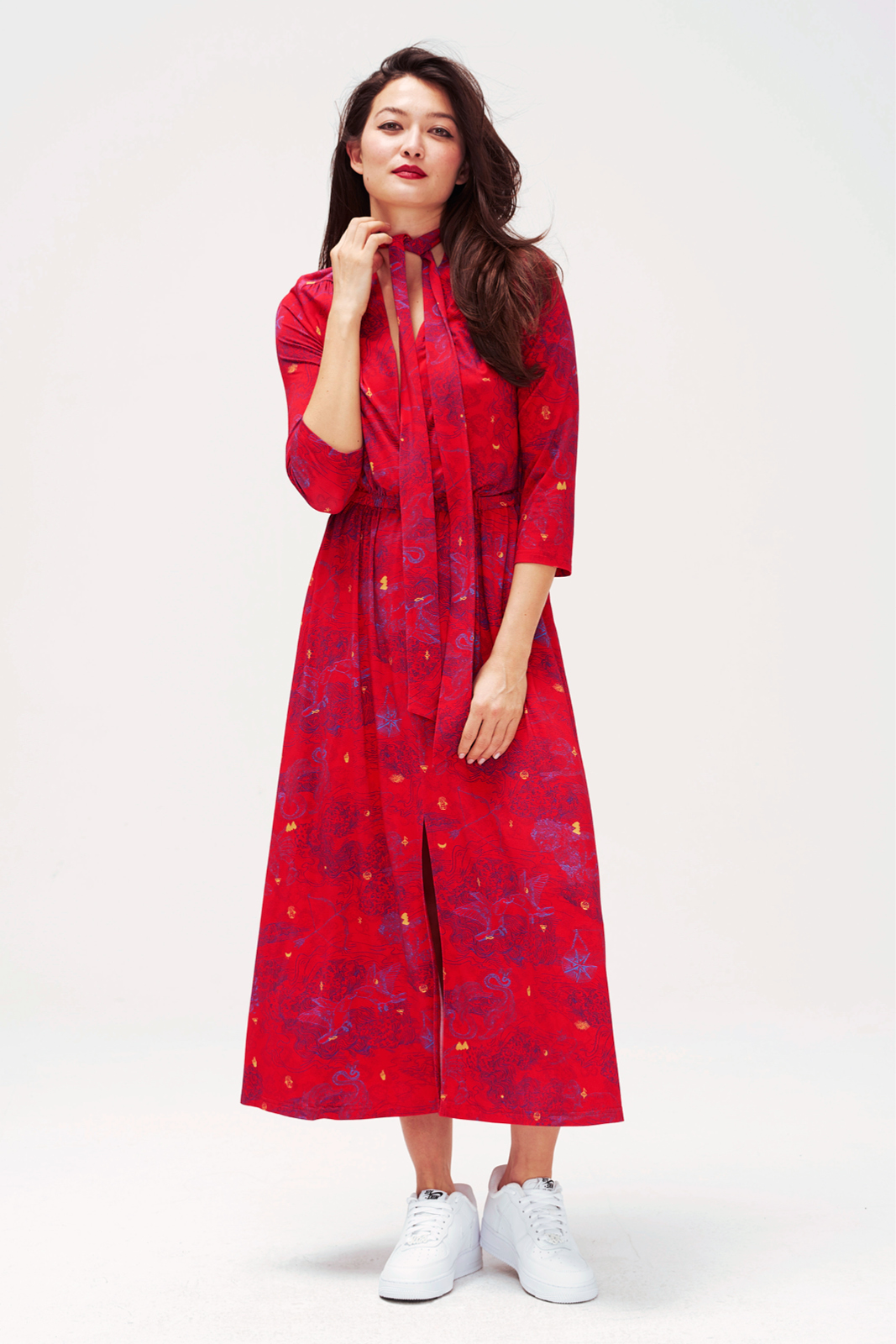 LIBERTY DRESS print wish you luck red