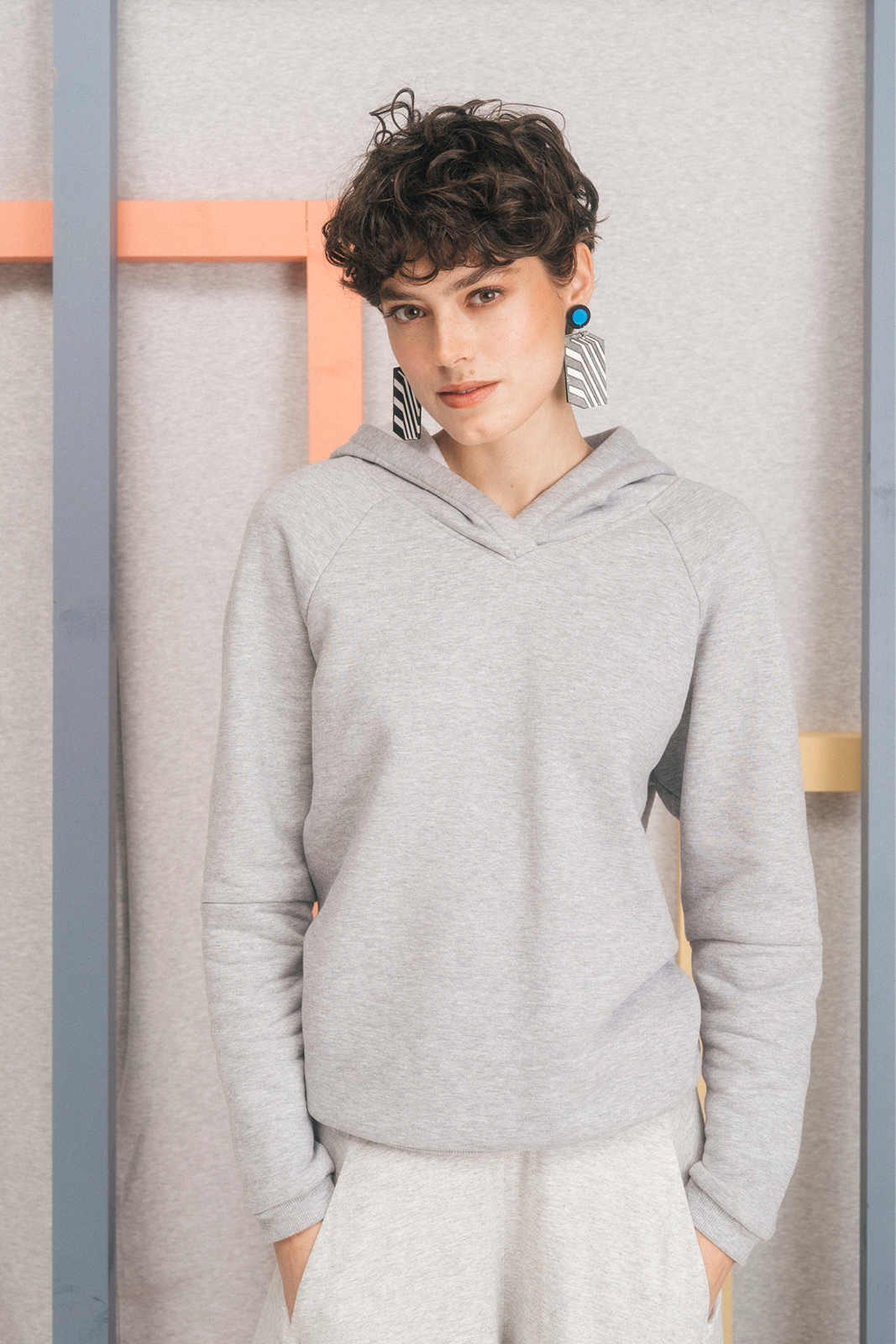 HOODIE grey melange