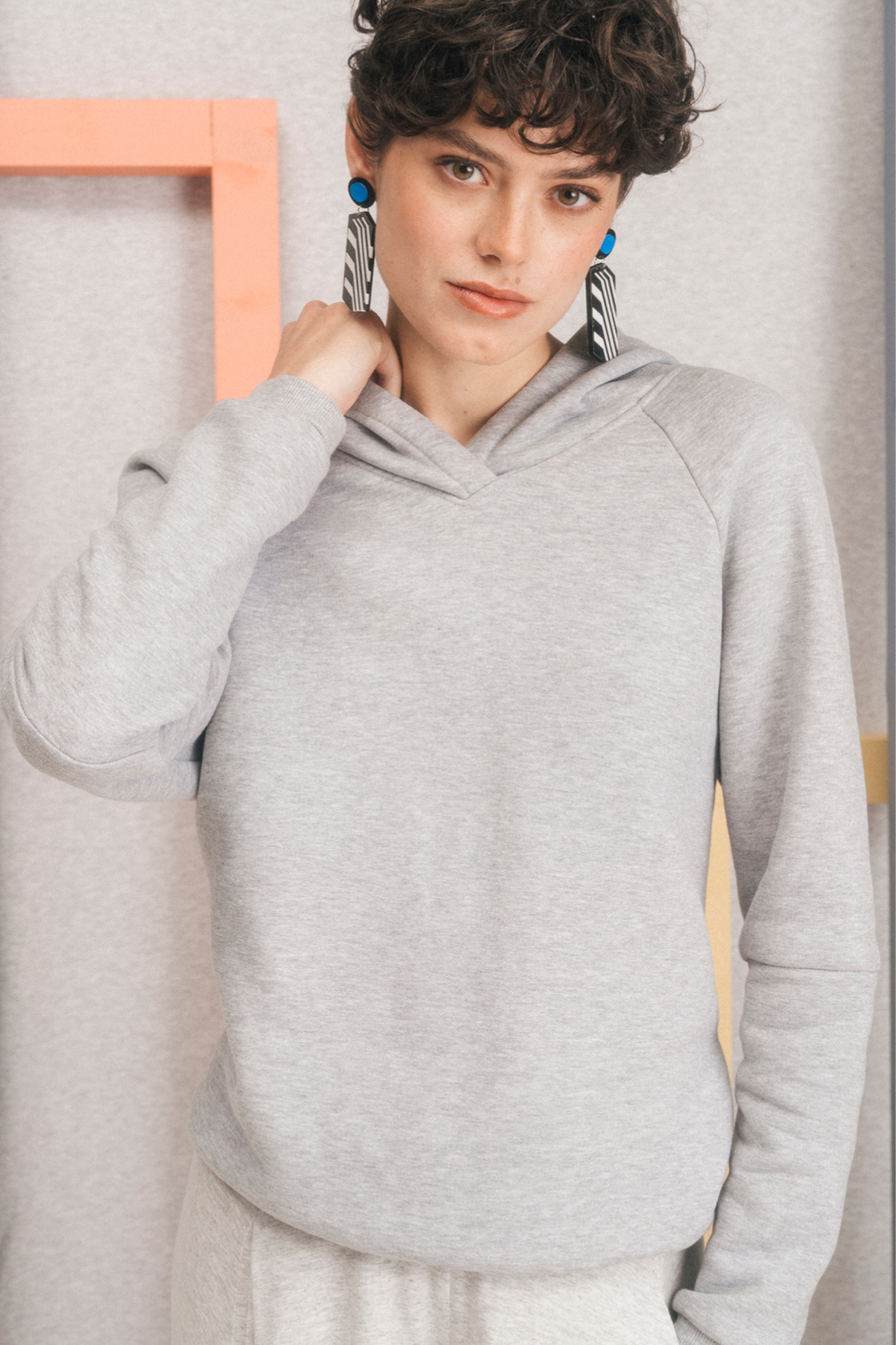 HOODIE grey melange