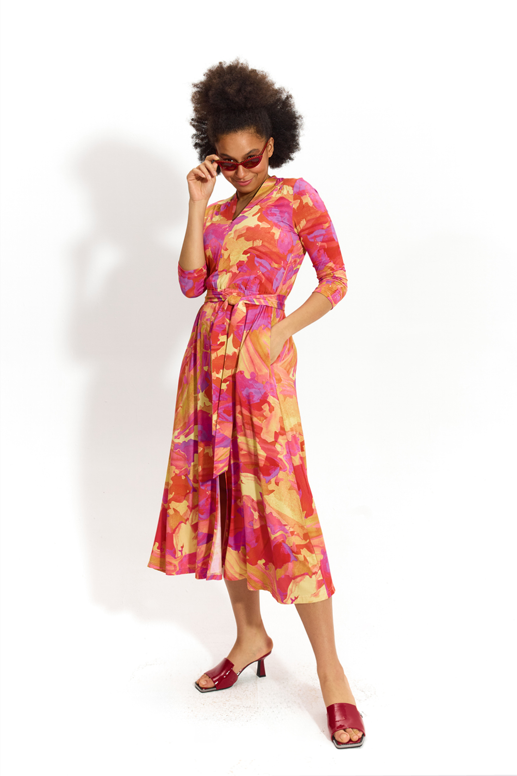 LIBERTY DRESS golden hour Dreamworld print