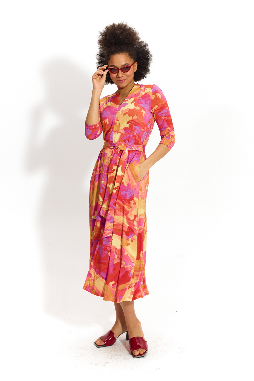 LIBERTY DRESS golden hour Dreamworld print