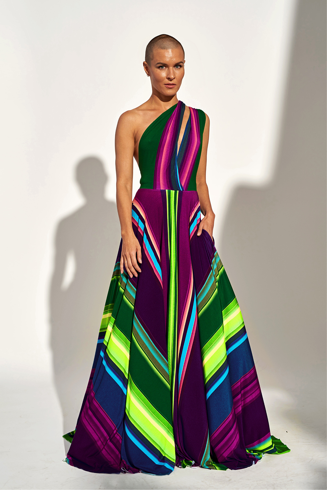 INFINITY DRESS MAXI ethno stripes