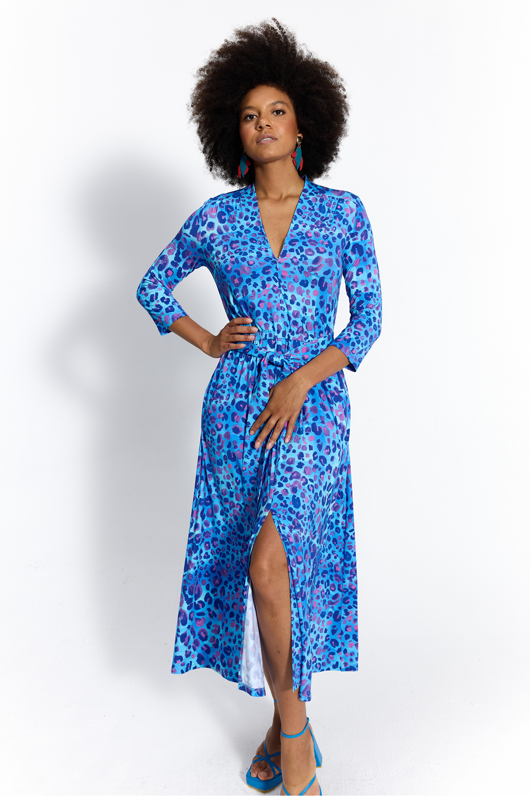 LIBERTY DRESS print niebieska pantera