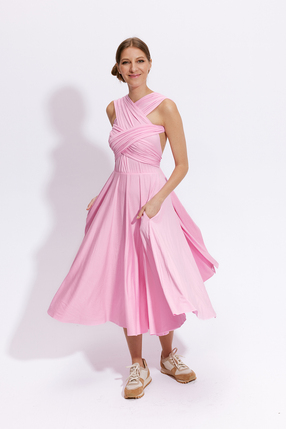 INFINITY DRESS MIDI candy pink