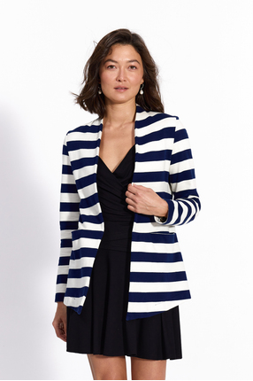 OUT OF OFFICE navy & ivory stripes