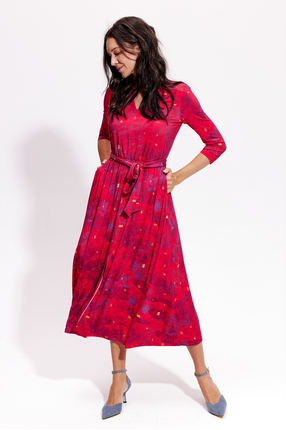 LIBERTY DRESS print wish you luck red