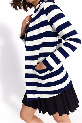 OUT OF OFFICE navy & ivory stripes