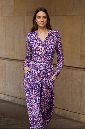 LIBERTY SHIRT DRESS leo flower power print